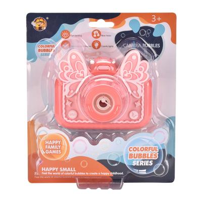 China Wholesale ABS Low Price Solid Color Electric Soft Butterfly Bubble Camera With Outdoor Light And Music Bubble Toys for sale