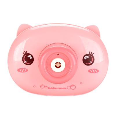 China ABS Pink Pig Soap Bubble Camera Toy Lovely Bubble Blowing Toy Electric Camera with Sound and Light for sale