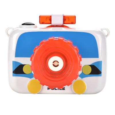 China Summer Blowing Electric Bubble Toy Electric Soap Water Police Fire Engine Bubble Camera And With Sound And Light For Kids for sale