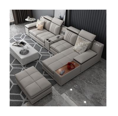 China Genuine Leather Sofa Set (Size) Modern Design Adjustable Home Living Room Furniture for sale