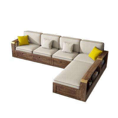 China Wholesale Modern Style Storage All Living Room Furniture Solid Wood Home Sofa for sale