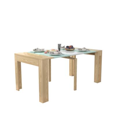 China Modern Designs MDF Extendable Wooden Extendable Dining Table for 6 Person for sale