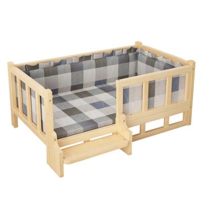 China Sustainable High Quality Modern Wooden Pet Furniture Rectangular Luxury Pet Sofa Beds Cooling for sale