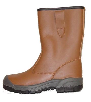 China Brown leather waterproof steel toe work boots non-slip comfortable shoes for sale