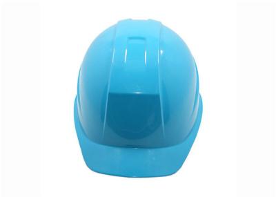 China Sky Blue Color Construction Hard Hats , Impact Resistance Construction Site Helmet for sale