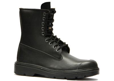 China High Ankle Black Non Slip Work Boots Outsole Material Double Density Injection PU for sale