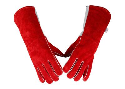 China Long Sleeves Protective Work Gloves Red / Silver Color Customized Size for sale