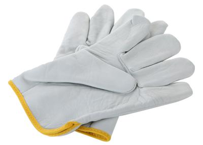 China Grey / White Protective Work Gloves / Leather Welding Gloves Customized Logo for sale