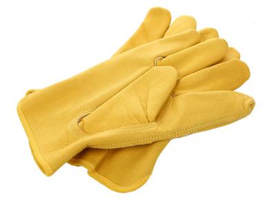 China Brown / Yellow Insulated Leather Work Gloves For Loading And Unloading for sale