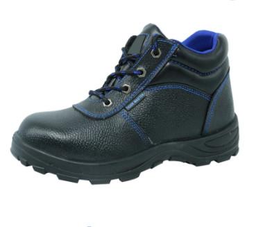 China Split Embossed Leather Mens Black Leather Work Shoes / Safety Toe Work Shoes for sale