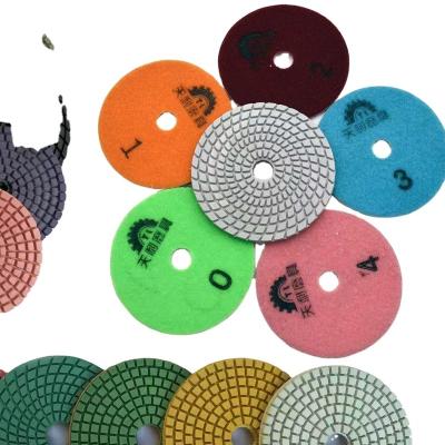 China Hot Sale DIY Diamond Marble Polishing Pad Pads 7+1 Steps 4 Inch Flexible Wet And Dry Angle Grinder Polishing Marble And Granite for sale