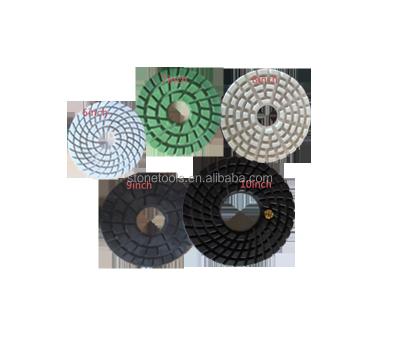 China 10inch 250mm Resin Concrete Dry Polishing Pads For Concrete Polishing for sale