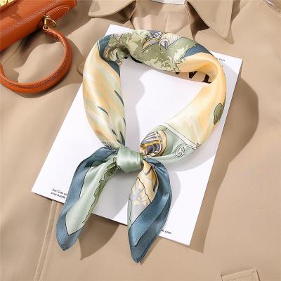 China Polyester 2021 Custom Scarf Jane Satin 70*70cm Hair Head Scarf Women Ethicon Silk Square Scarves for sale