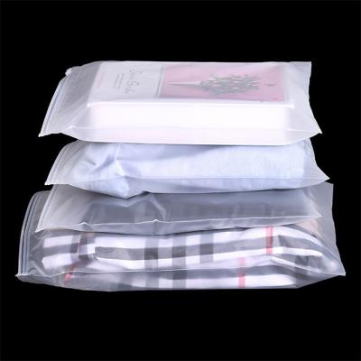 China Wholesale Custom Logo Recyclable Frosted Plastic Bag Garments Zip To Lock Self Seal Bag Clothing Packaging Frosted Zipper Bags for sale