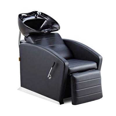 China Durable Material LiGuang Hair Chair Salon Furniture Bed Black Fix Chair Salon Shampoo Wash Chair for sale