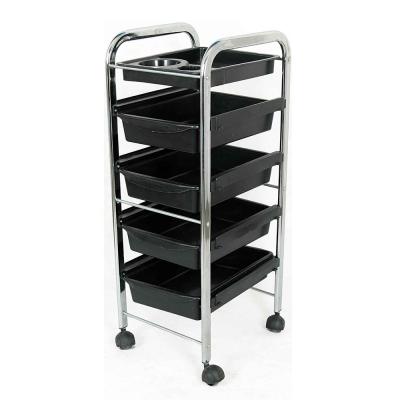 China Fashionable LiGuang Hair Styling Hair Salon Barber Spa Plastic Trolley Trolley With Drawer for sale