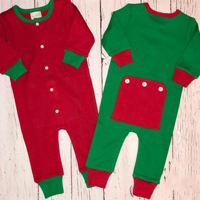 China 2020 New Design Custom Design Kids Baby Christmas Romper Pajamas Onesie Faux Thermal Drop Seat Romper for sale