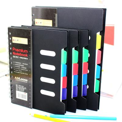 China PP Cover Index A5 B5 PP Loose Leaf Notebook , Spiral Notebook Planer With Colored Index for sale