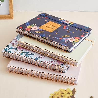 China 2022 Monthly Weekly Daily Spiral Notebook Custom Agenda Hardcover Logo Free Sample Planner Notebook Printing for sale