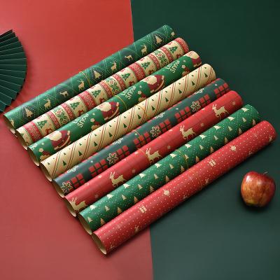 China Lovely Recyclable Wholesale Custom Christmas Gift Wrap Paper Roll For Wedding Birthday Holiday Baby Shower Envelope for sale