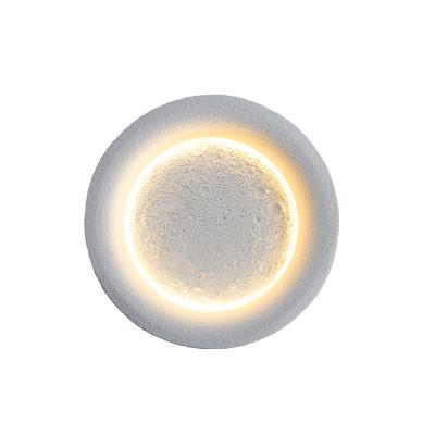 China Designer Round Resin Wall Lamp Modern Indoor Home Decorative White White Lighting for Hotel Living Room Corridor Bedside for sale