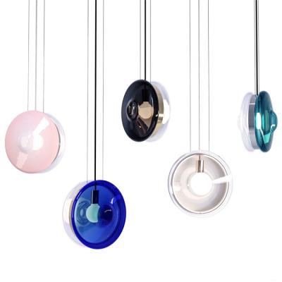 China Nordic Modern Artistic Stained Glass Pendant Lamp Nordic Chandelier Led Hanging Light For Hotel Restaurant Clothing Ceiling Lamp for sale