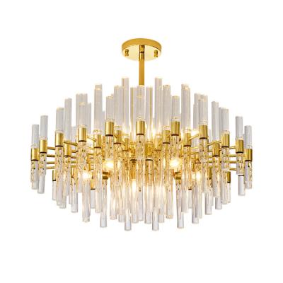 China Modern Luxury Crystal Chandelier Nordic Gold Pendant Light For Hotel Living Room Dining Kitchen Lighting Fixture Ceiling for sale