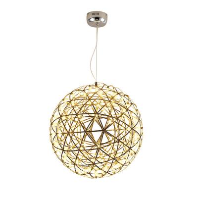 China Modern Stainless Steel Spark Ball Chandelier Pendant Lamp Metal Light Fixture Ceiling Modern For Hotel Lobby Restaurant Stair Lighting for sale