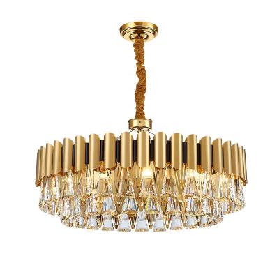 China New design k9 gold modern luxury large crystal chandelier chandelier for hotel living room restaurant lighting fixtures for sale