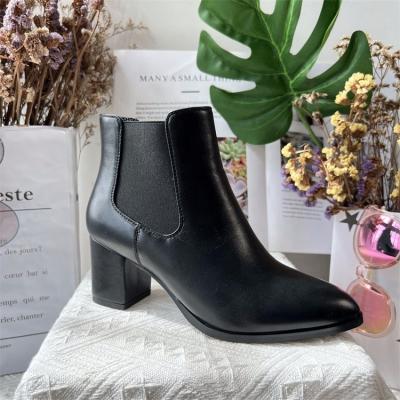 China Fashion Trend New Arrivals European Dr. Martens Women Chunky High Heel Shoes Chelsea Boots For Ladies for sale