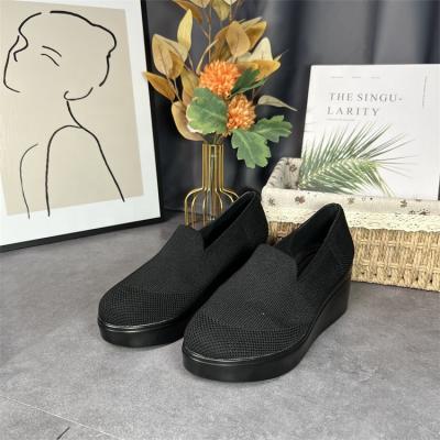 China Low MOQ Designer Pu Wedge Shoes Breathable Casual Shoes For Women For Office for sale