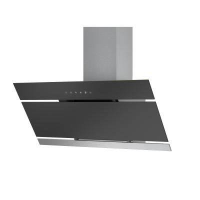 China Hotel Midea Range Hood 36 Inch Angled Glass Easy Clean Double Motors High Suction Kitchen Cooker Hood for sale