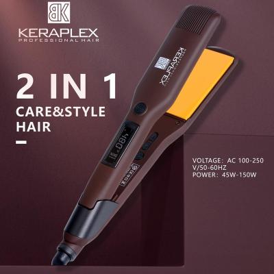 China Wholesale Custom Logo Hotel Private Label Professional 450 Degree Titanium Electric Nano Hair Straightener Digital Nano Flat Iron for sale