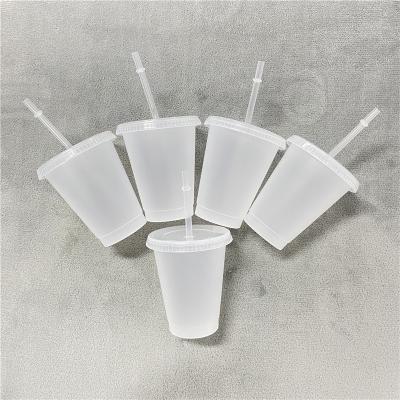 China Stocked Reusable 16 Ounces Tumbler PP Pack Water Iced Coffee Drinks 5 Ounces Frosted Plastic Cups For Cold Water Drinks for sale