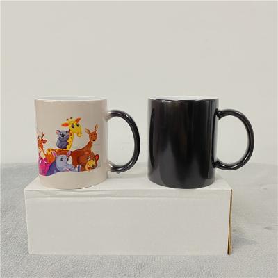 China 11oz 330ml Viable Blanks Ceramic Heat Sensitive Sublimation Coated Ceramic Color Changing Mug For Hot Heat Press for sale