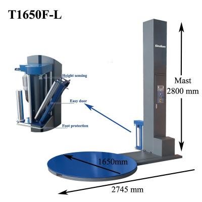 China Food Standard Pre-stretch Pallet Wrapping Machine T1650F-L for sale