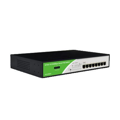 China Adjustable 48/24/12 VDC POE Switch Power Unmanaged Wireless Internet Smart Device 8-Port Provided for sale