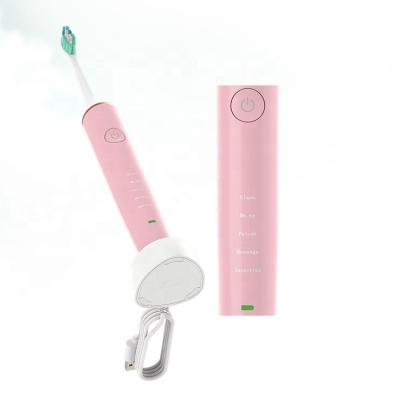 China Inductive Charging American Dupont Bristle Pink Electric USB Rechargeable Toothbrush MH-V2-902 for sale