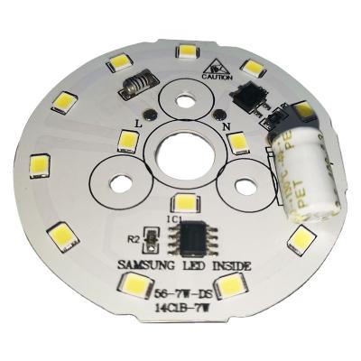 China Downlight Supply AC220V IC Stable High Voltage Drive Lamp Panel 2835SMD 7W Integrated AC Led Module Lamp PCB Light Source Aluminum Board for sale