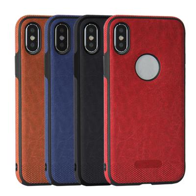 China Anti Slip Leather Slim Soft Touch TPU+PU Grain Tpu Back Cell Phone Case Leather Cover For Iphone X 6 7 8 plus for sale