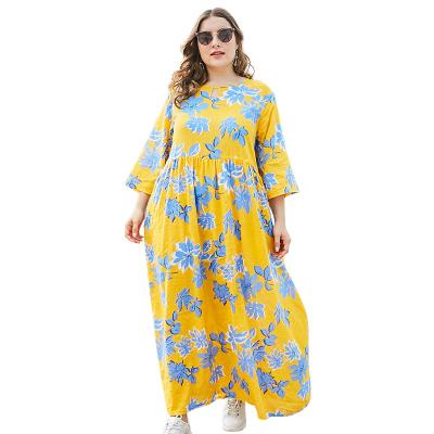 China Viable Plus Size Women Autumn And Winter Cool And Sweet Fat Lady Style Loose Casual Dress Long for sale