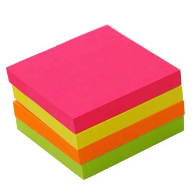 China 3 Inch Notepad Desktop Memo Pad Self Adhesive Sticky Paper Cube Assorted Colors Notepads 100 Sheets for sale