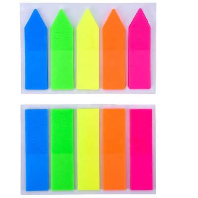 China Self Adhesive Page Marker Page Index Tabs Fluorescent Flat And Arrow Sticky Notes For Page Markers for sale