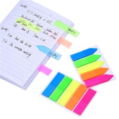 China 0.5x1.8 Self Adhesive Flags Tabs Neon Bright Color Sticky Page Index Markers 5 Note Neon Note Tabs Page Flags for sale