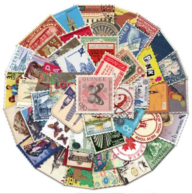 China Decorative Sticker Vintage Postage Stamp Stickers Set - Deco Paper Aesthetic Modern Sticker For Scrapbooking Bullet Journaling Planner Travel Diary for sale