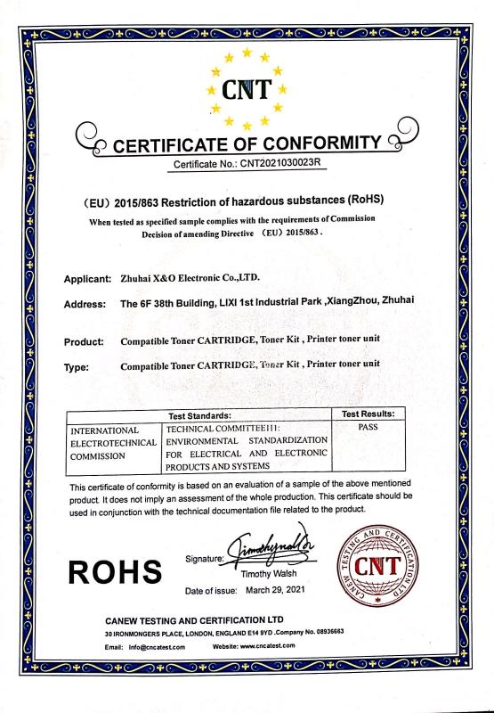 RoHS - Zhuhai X&O Electronic Co., Ltd.