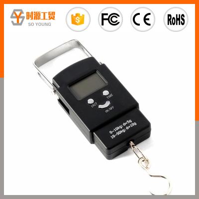 China 50 Kg Scale 50 Kg ABS Plastic Digital Pocket Luggage Scale Fish Pocket Electronic Hanging Weighing Weighing Fish Scale for sale