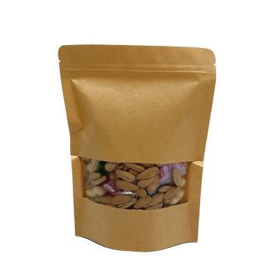 China Biodegradable Eco-friendly Paper Bags Food Grade Stand Up Ziplock Kraft Paper Coffee Paper Bag Eco Friendly Price for sale