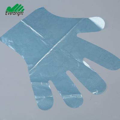 China Factory supply blue color HDPE pe disposable cleaning gloves manufacturers for sale