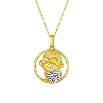 China Gold Plated New Stylish 925 Sterling Silver 18k Gold Plated MonkeyShape Chinese Zodiac Signs 12 Necklaces for sale